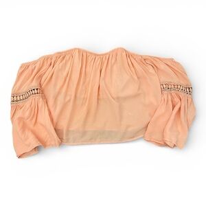 Off the Shoulder Peach Flowy Crop Top Women’s size S